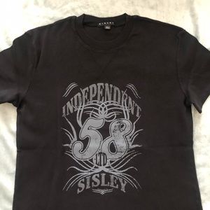 Sisley graphic t-shirt black XS